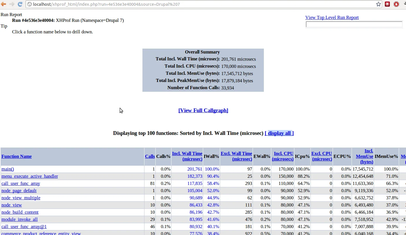 Xhprof overview