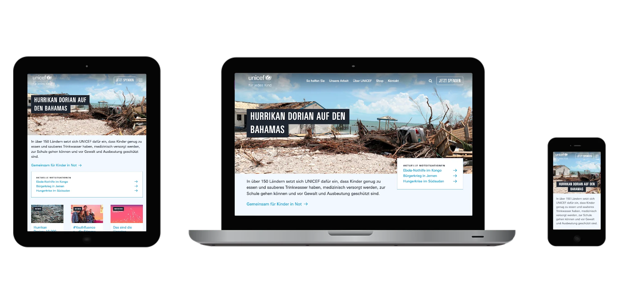 unicef responsive design